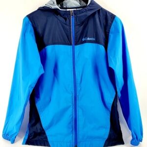 Columbia Sportwear Boys Large 14/16 Blue Zip-up Hooded Windbreaker Jacket